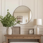 Luxe Black Round Mirror — 1" - View 4