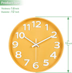 Modern Black Wall Clock — 12" - View 8