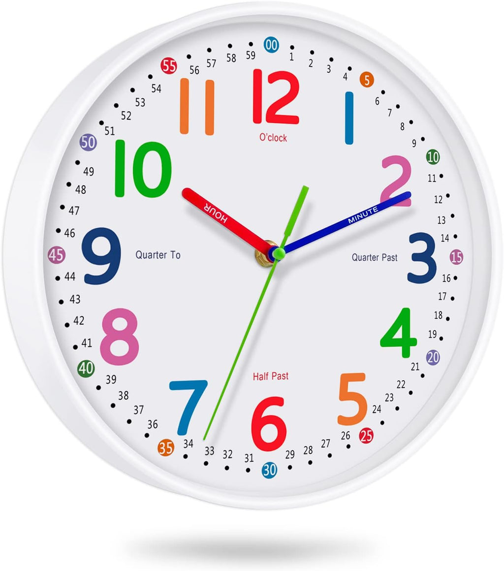 Battery Operated Farmhouse White Wall Clock — 10" — 12 Inch