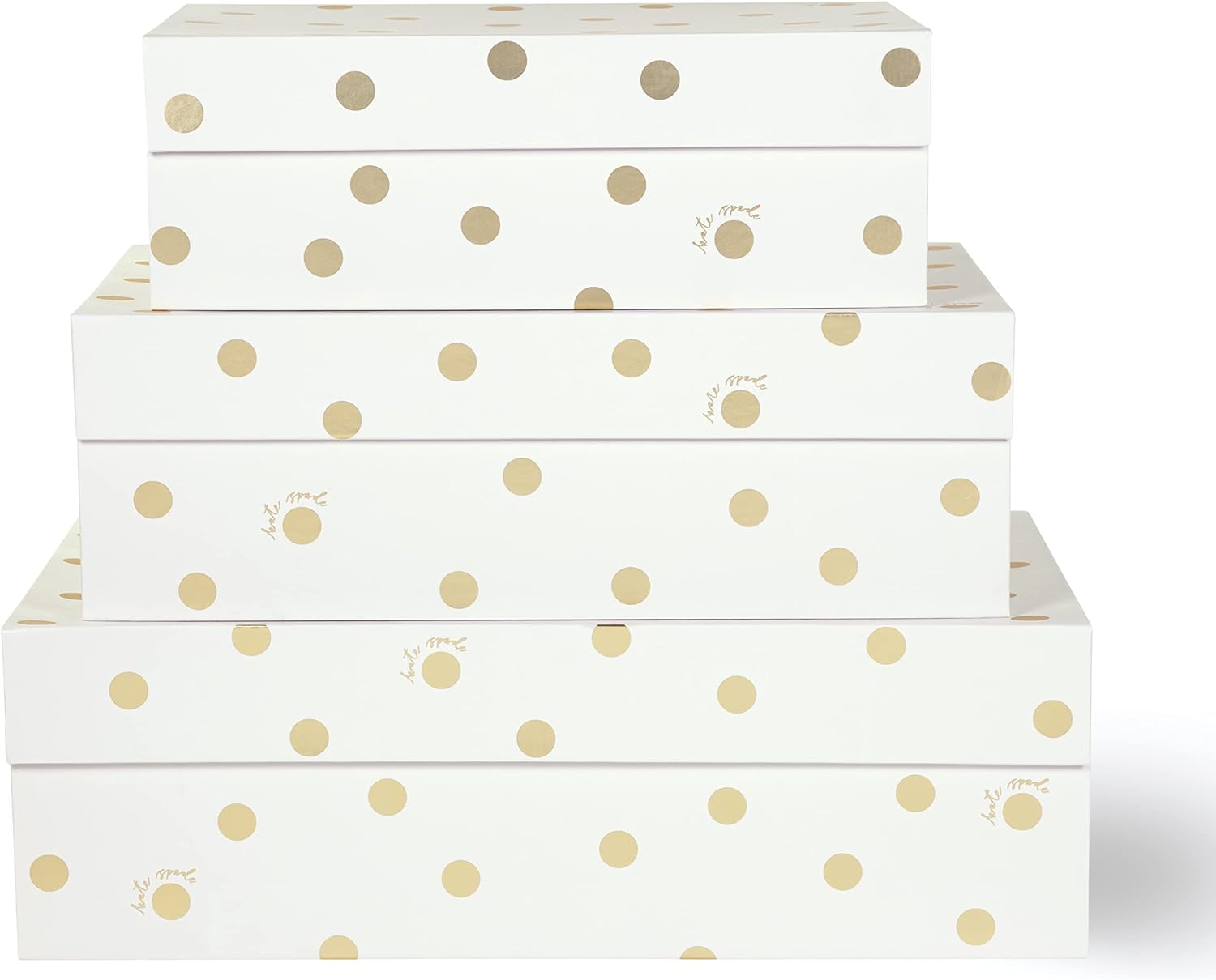 Luxe Gold Storage Bin — Gold Dot with Script