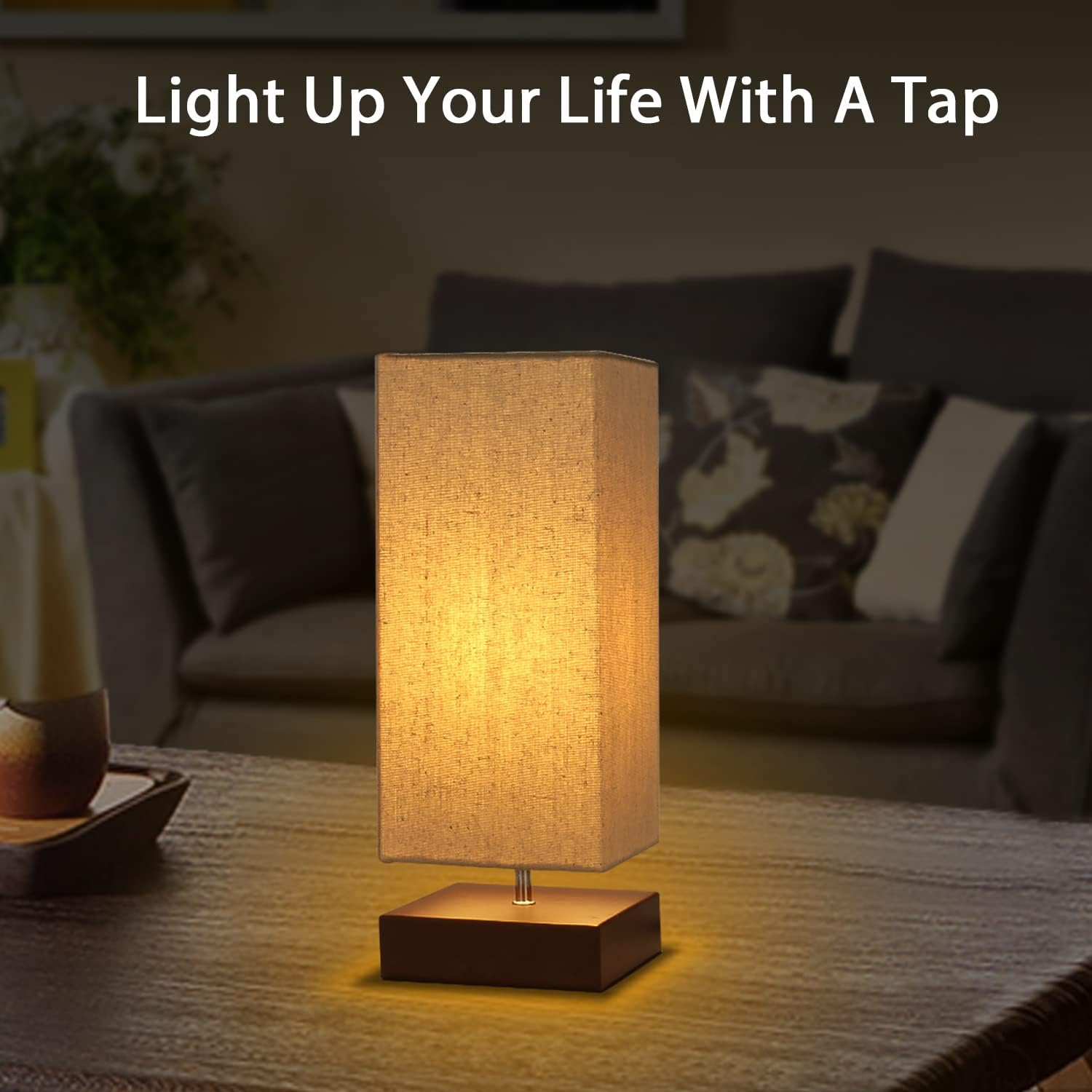 Dimmable Modern Fabric Desk Lamp - View 3