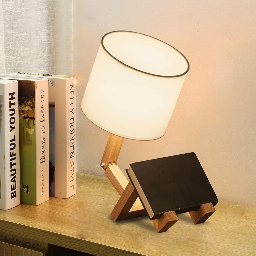 Adjustable Modern Wood Bedside Lamp — Set of 2 - View 6