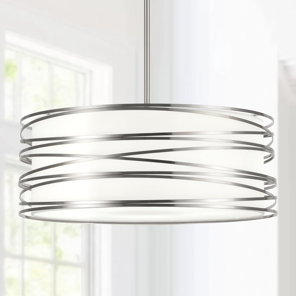 Farmhouse Black Chandelier — 3-Light — Nickel