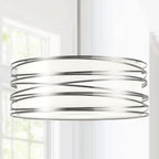 Farmhouse Black Chandelier — 3-Light — Nickel