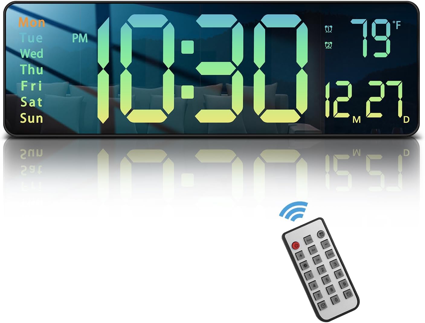 Modern Blue Wall Clock — 16" — 16 INCH