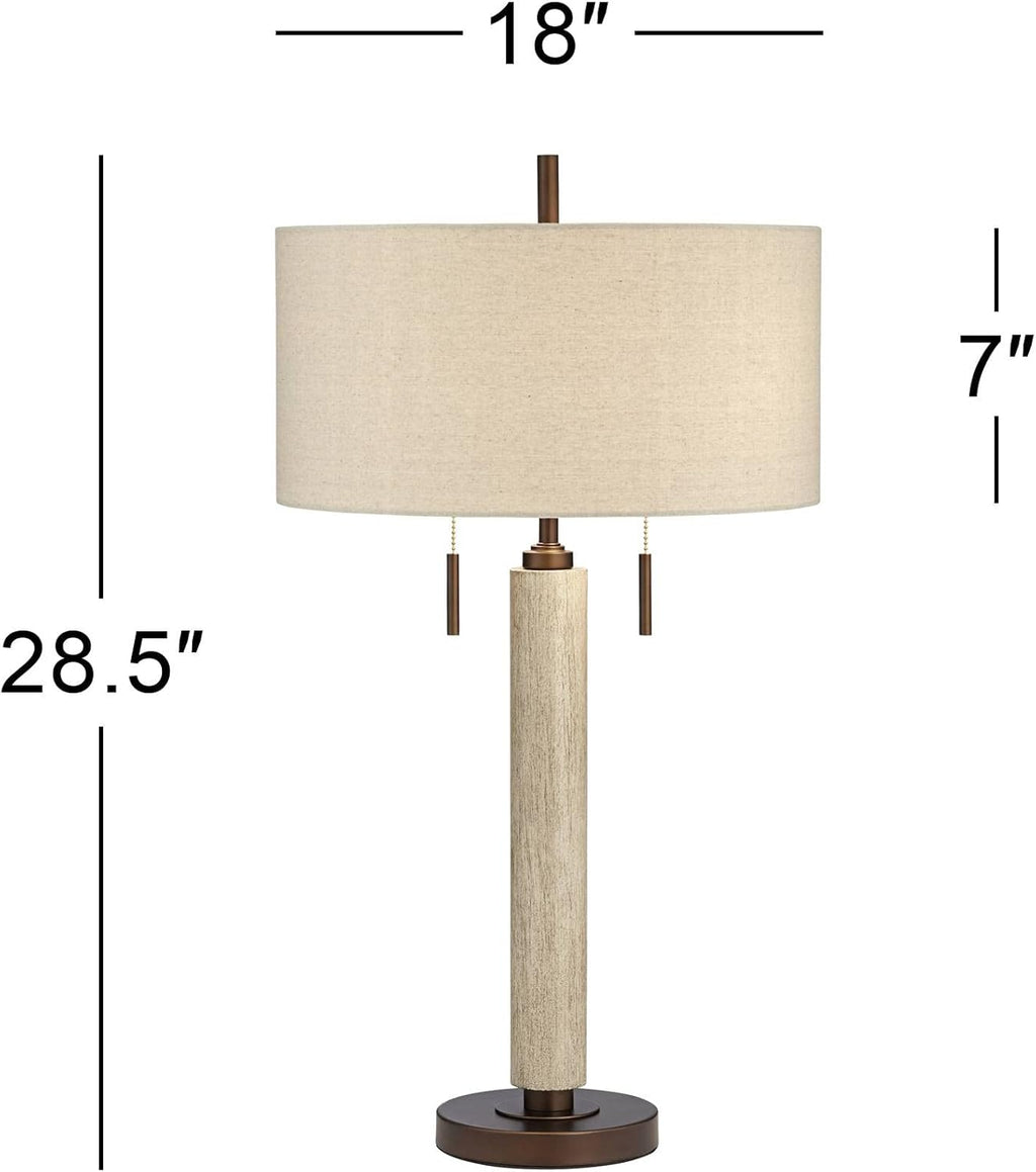 USB Mid-Century Brown Table Lamp — 28.5" - View 4