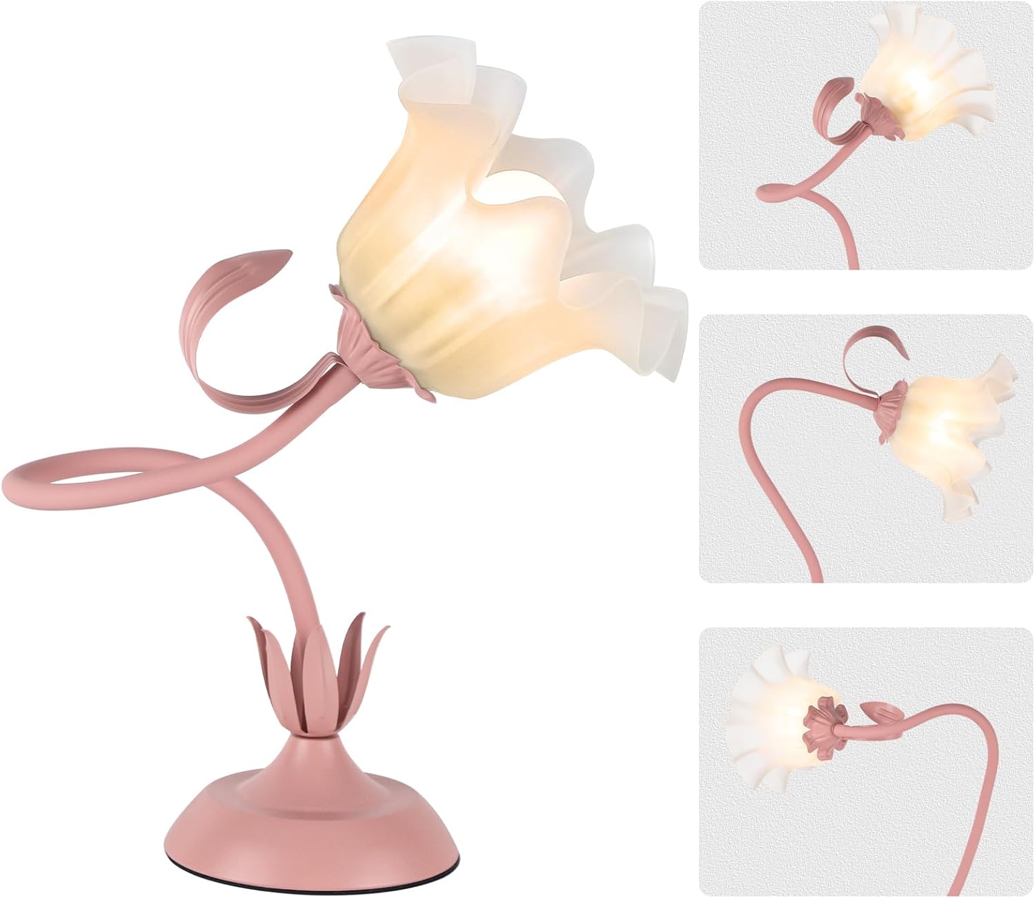 Vintage Green Bedside Lamp — Pink