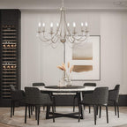 Farmhouse Black Chandelier — 8-Light - View 3