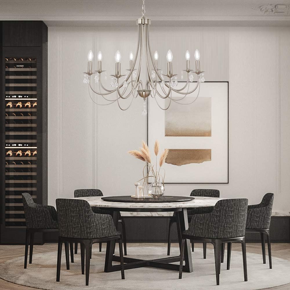 Farmhouse Black Chandelier — 8-Light - View 3