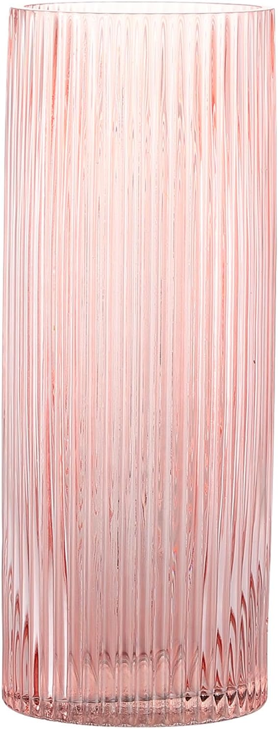 Black Flower Vase — 10" — Pink