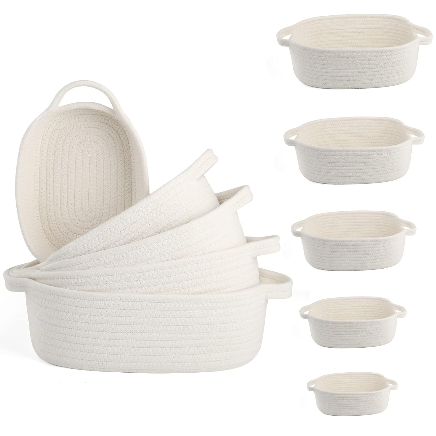 Boho Grey Basket — Set of 5 — Off White