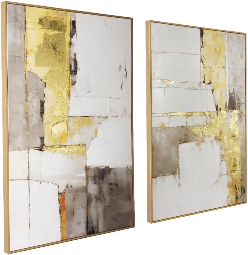 Framed Luxe Gold Wall Art — 32" — Gold Diptych 2