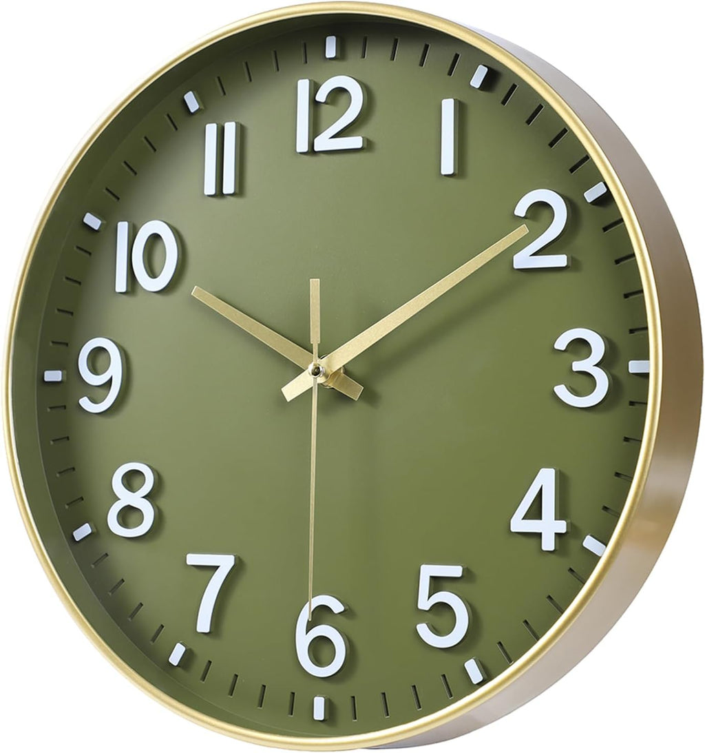 Battery Operated Luxe Black Wall Clock — 8" - View 3
