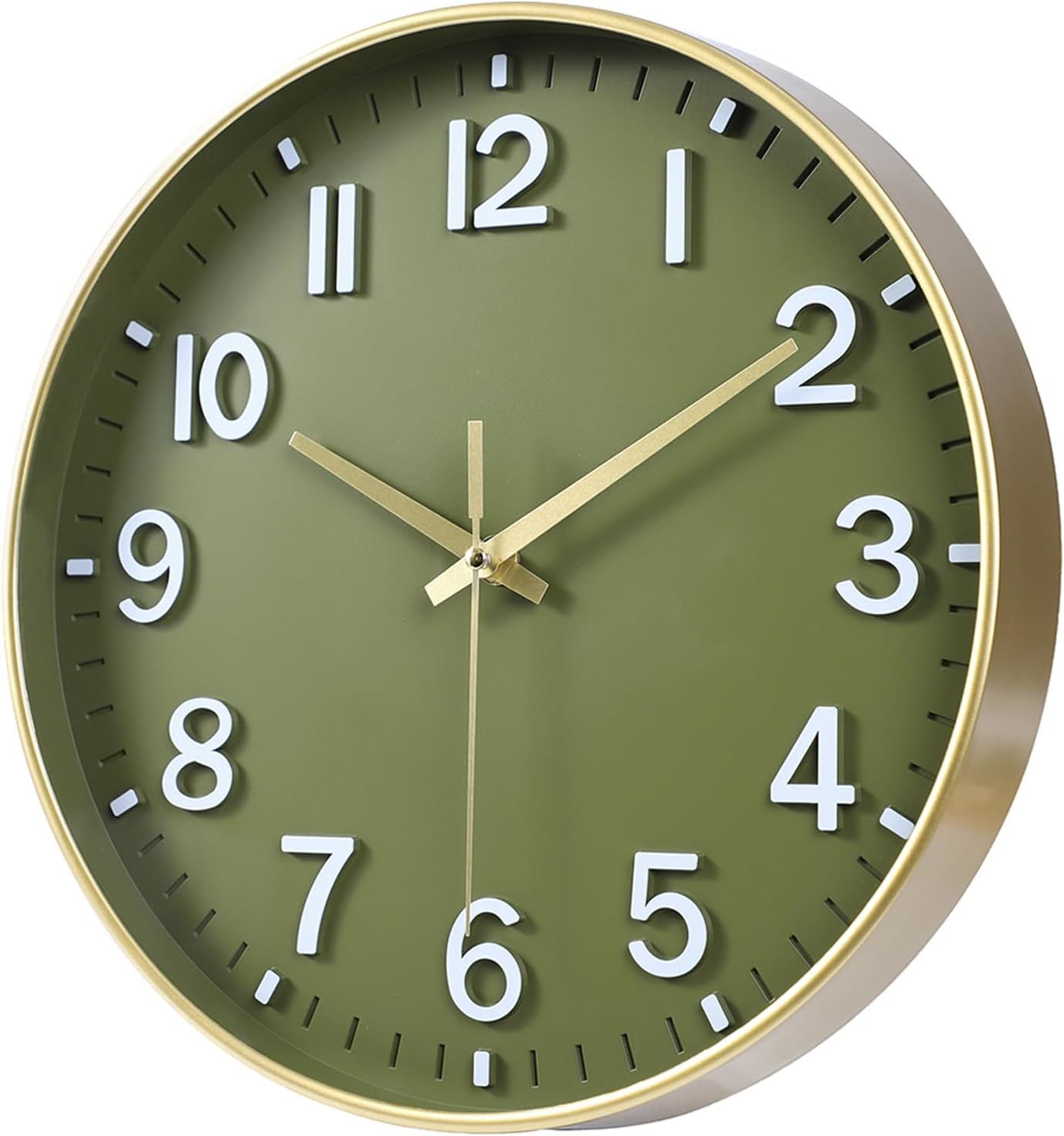 Battery Operated Luxe Black Wall Clock — 8" - View 3