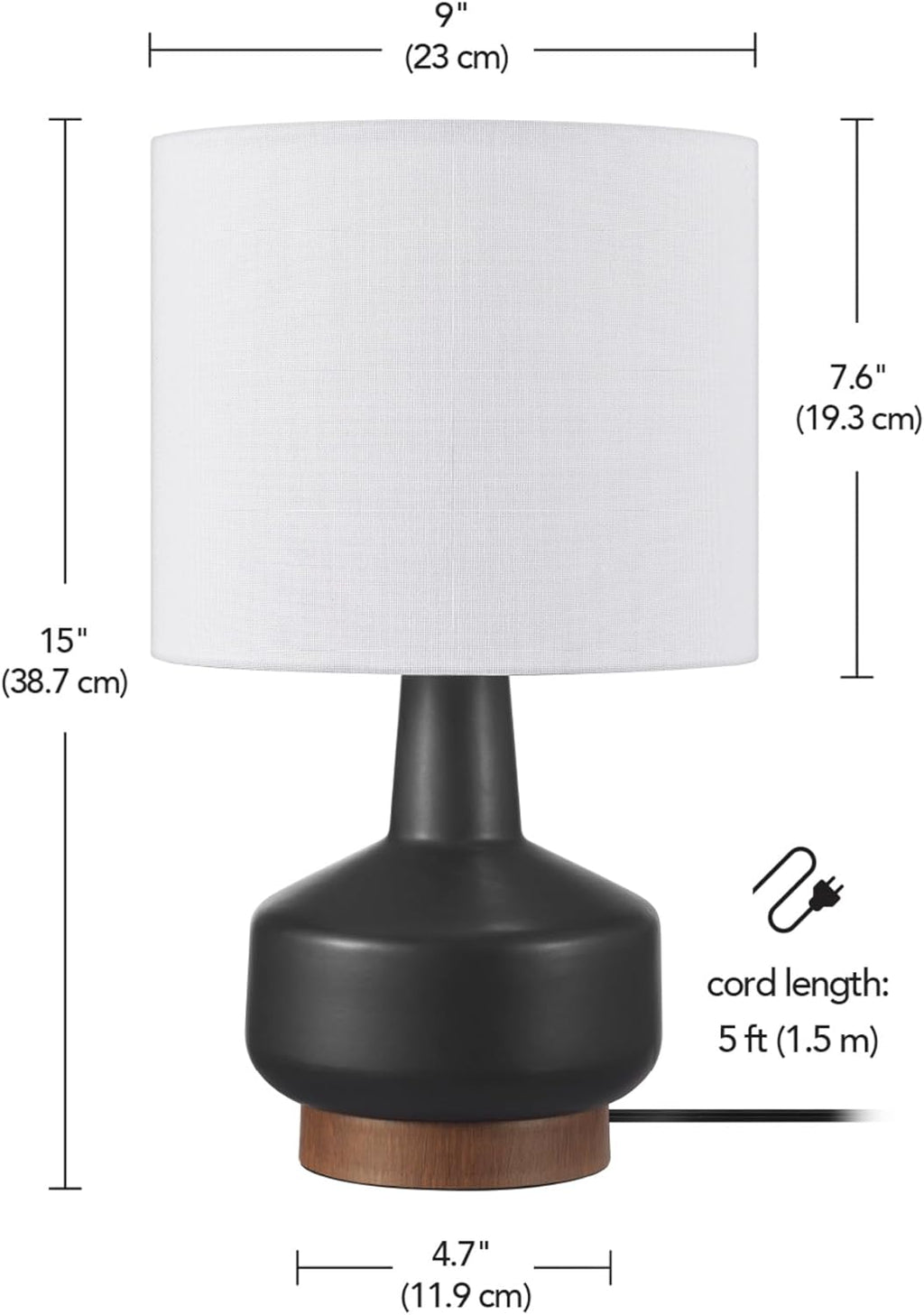 Linen Modern Beige Table Lamp — 15" - View 7