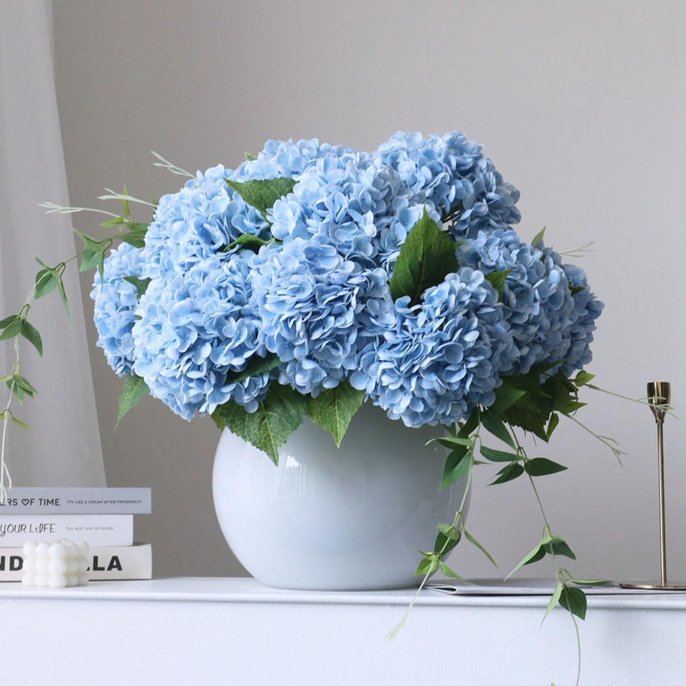 Blue Artificial Flowers — 21" — Light Blue 4pcs