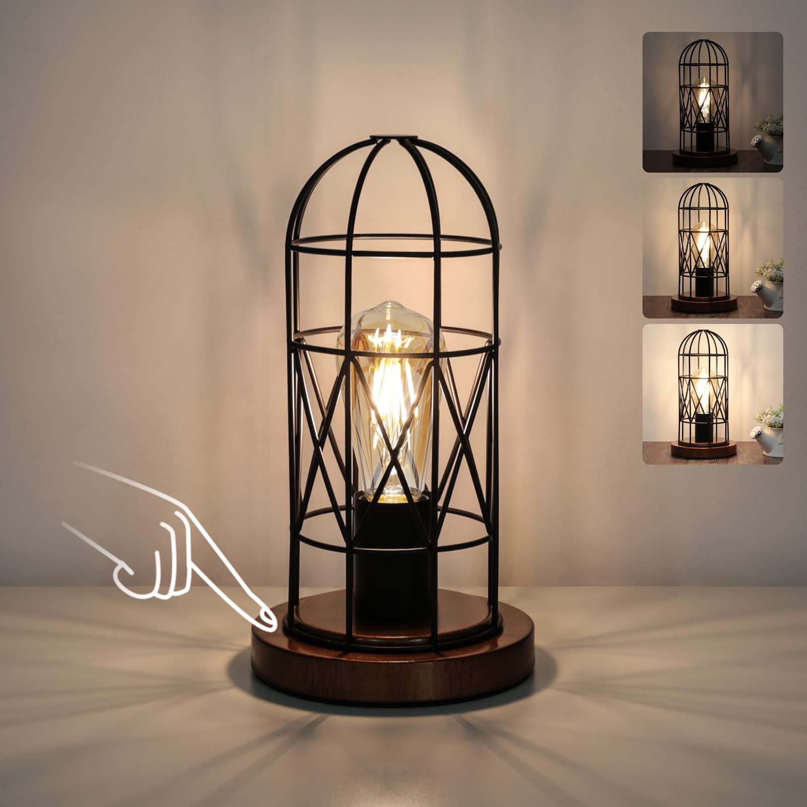 Dimmable Black Bedside Lamp
