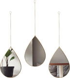 Luxe Black Wall Mirror — Set of 3 — Gold