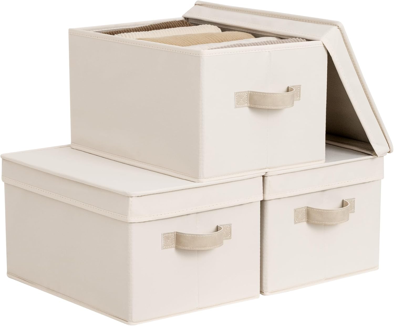 Beige Storage Bin — Beige(Cotton Linen)