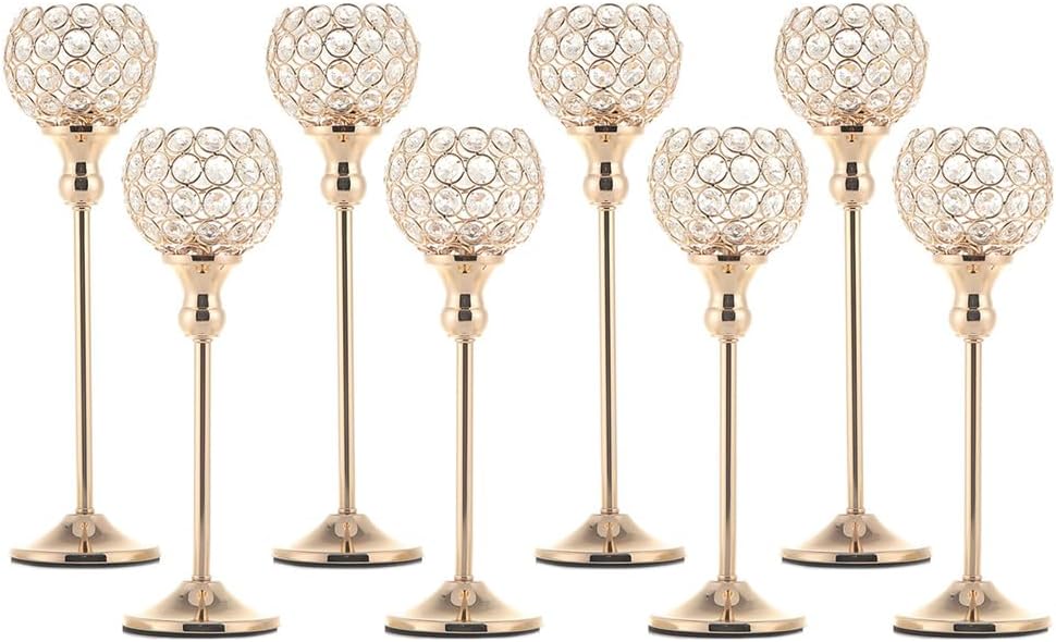 Luxe Gold Pillar Candle — 13" — 8 pcs 13" & 15" Tall