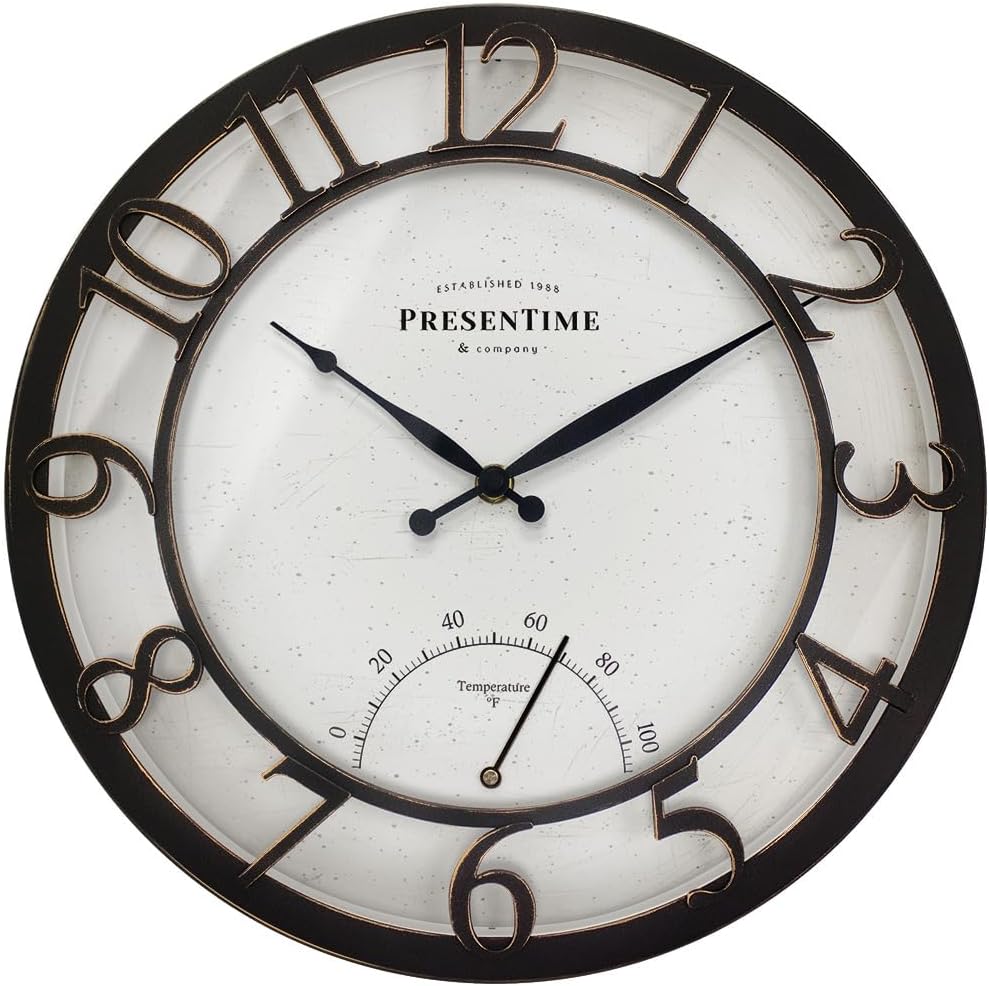 Farmhouse Gold Wall Clock — 13" — Oil Rubbed Bronze