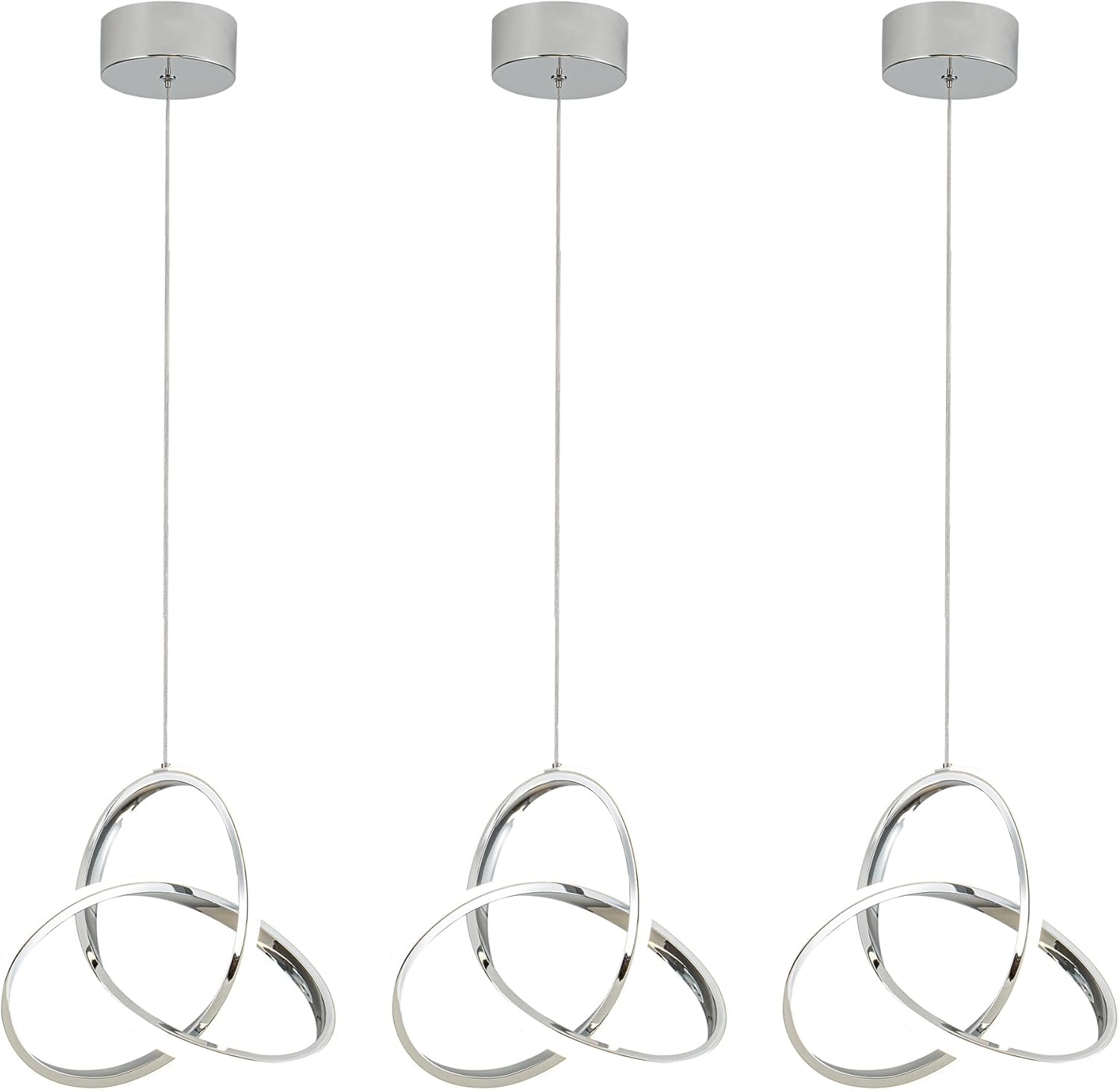 Adjustable Modern Black Pendant Light — Chrome Flower 4000K