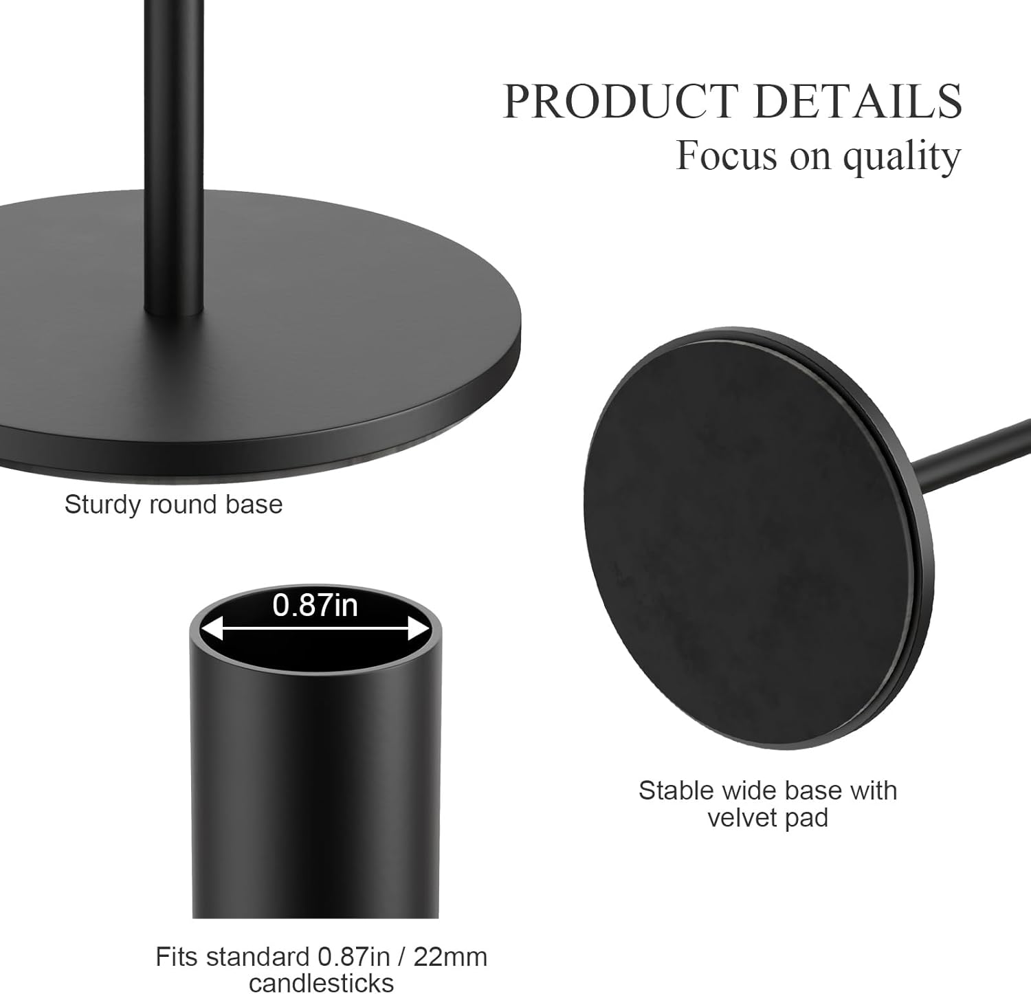 Modern Black Candle — Set of 3 - View 5