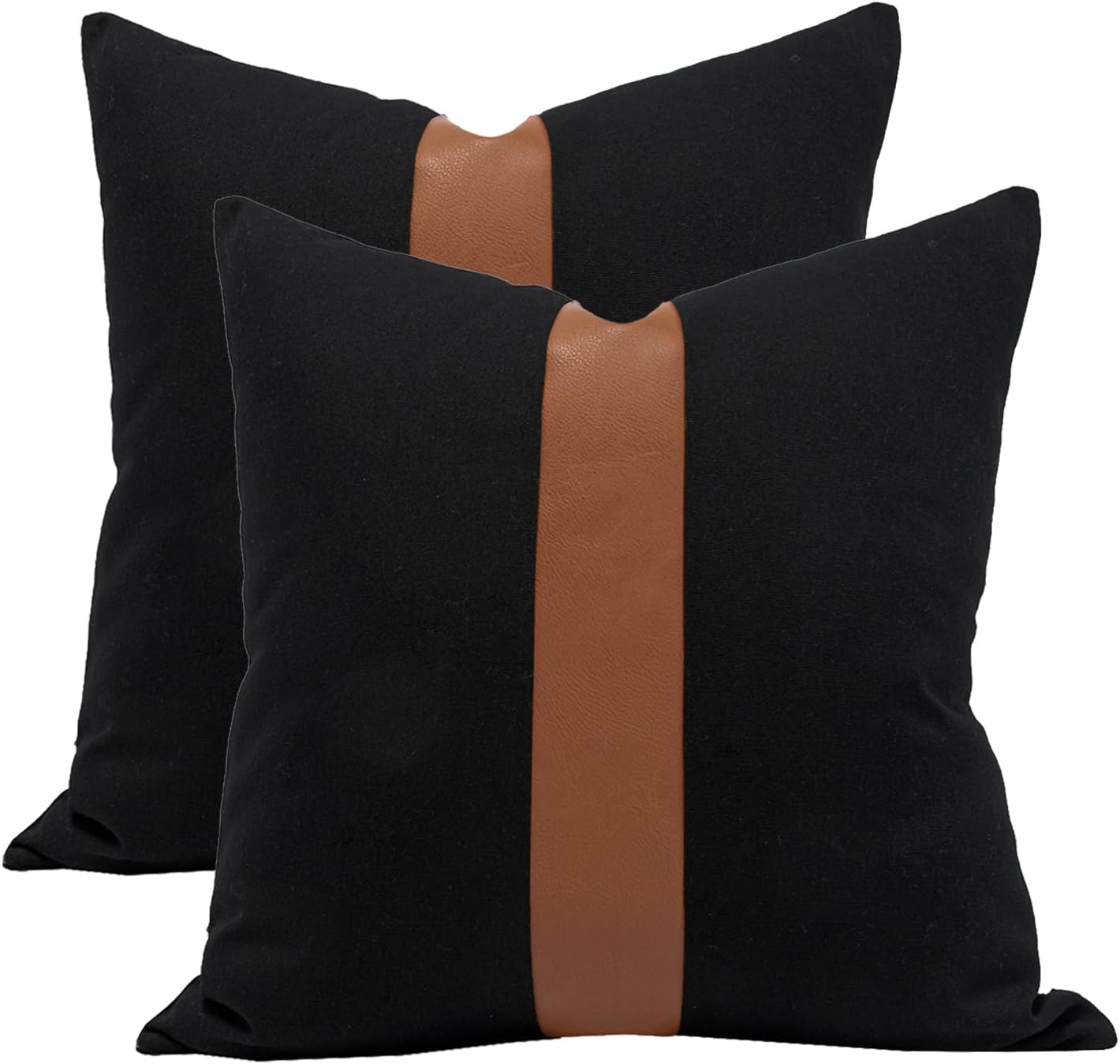 Boho Black Throw Pillow Cover — 18" — 20" x 20" (Pack of 2)