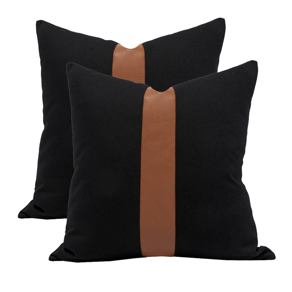 Boho Black Throw Pillow Cover — 18"