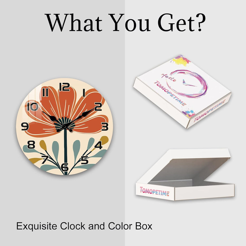 Battery Operated Boho Orange Wall Clock — 16" - View 7
