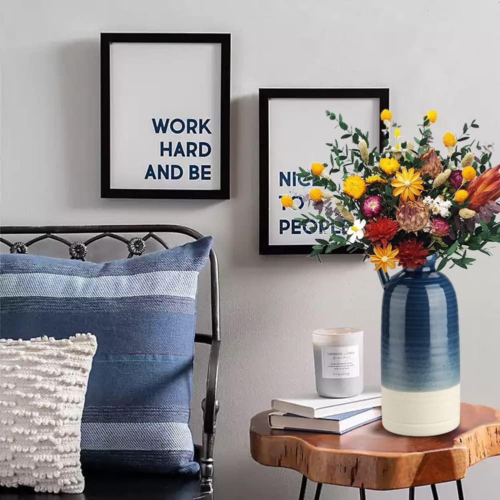 Boho Blue Flower Vase — 12.5" - View 2