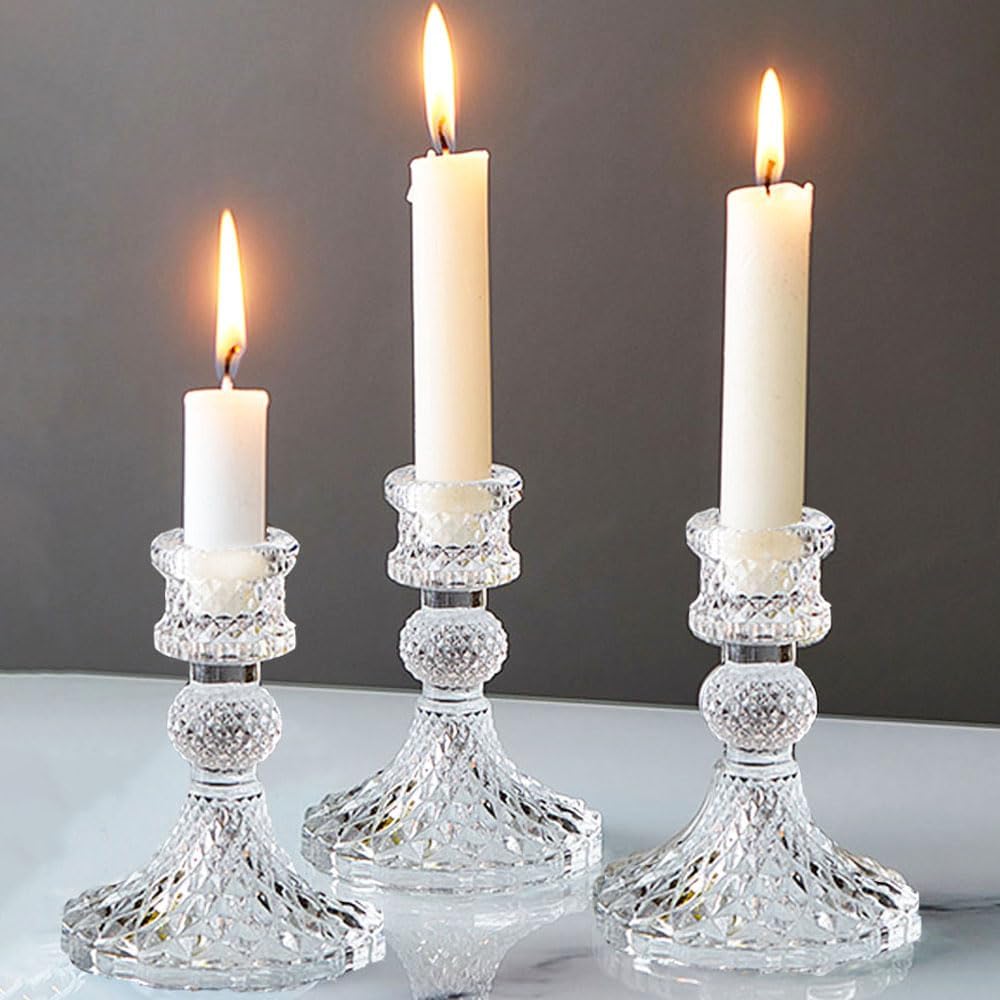 Green Pillar Candle — Clear