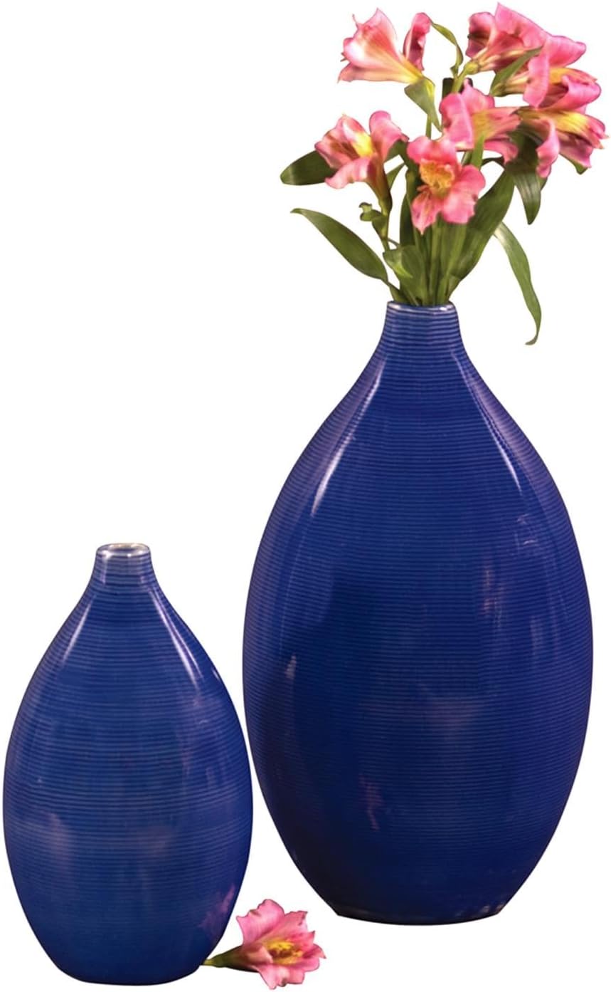 Oval Ceramic Vase Set — 12" - View 5