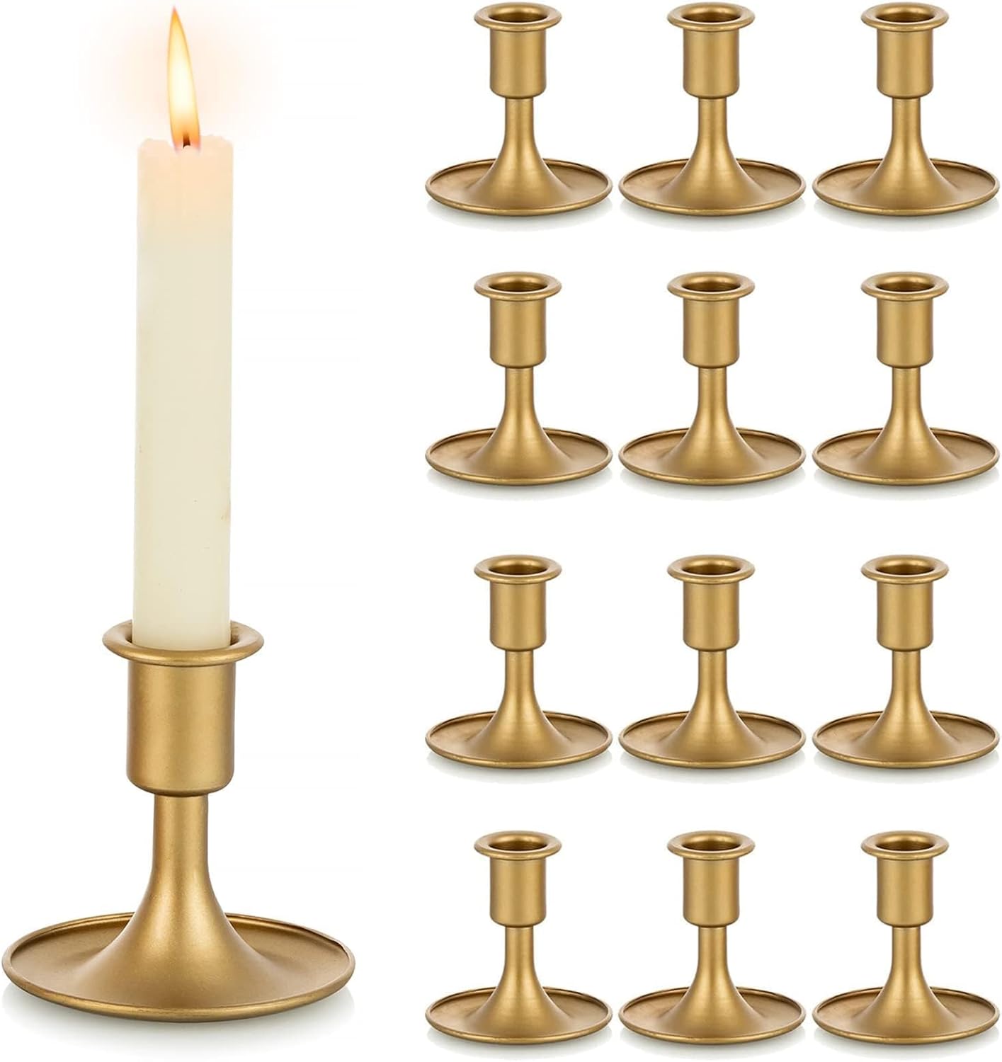 Vintage Luxe Gold Candle — Set of 2 — Gold-12pcs