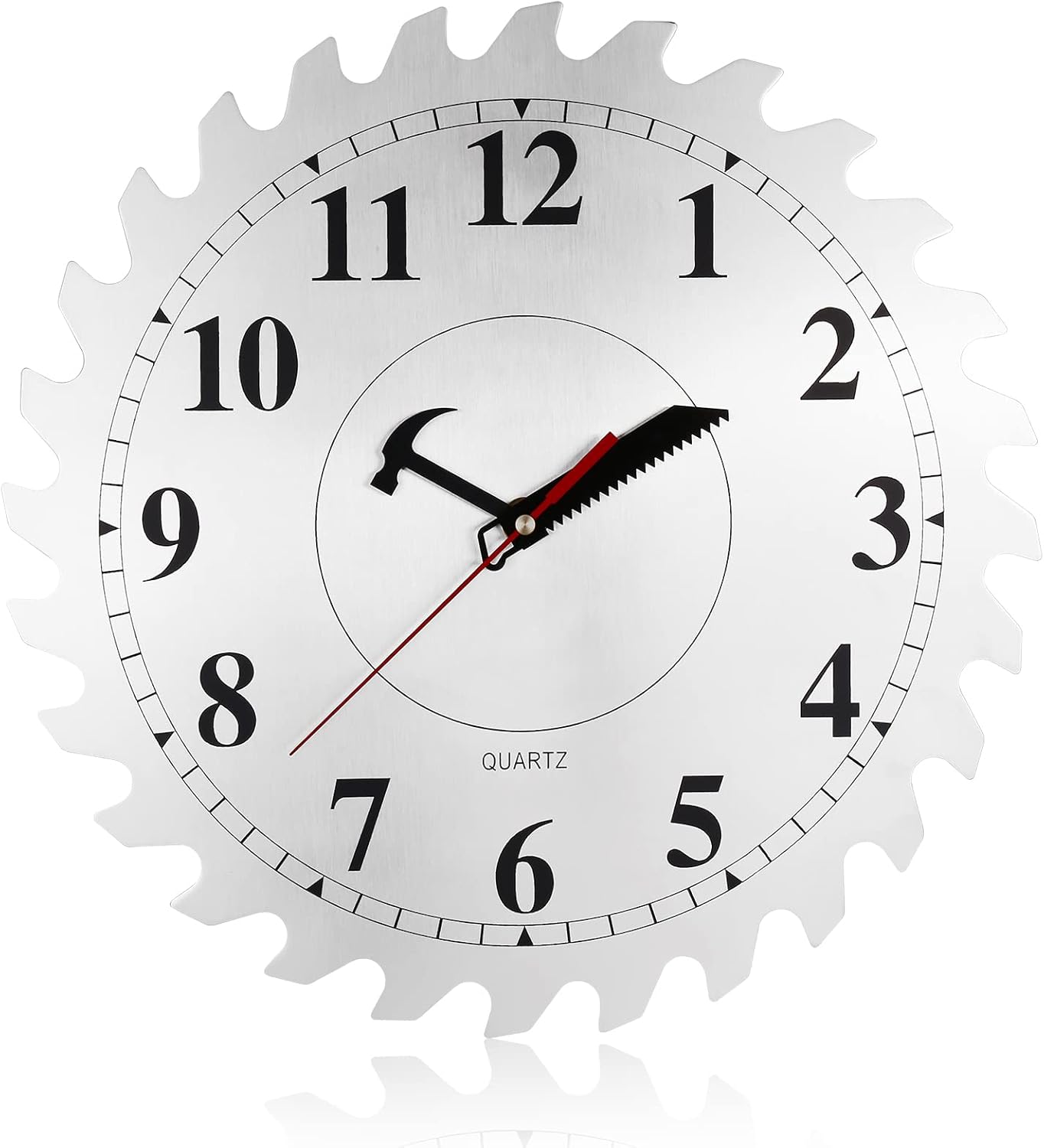 Black Wall Clock — 12" — Silver