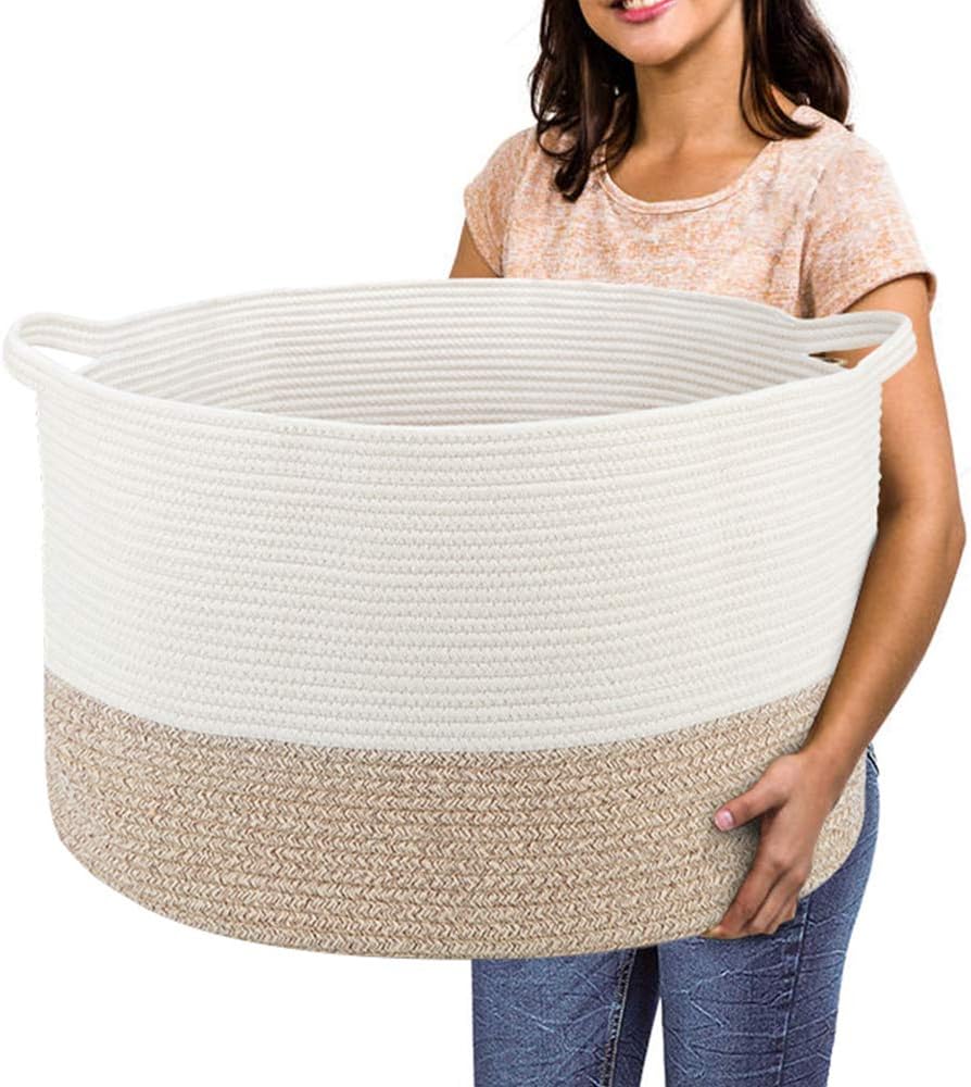 Boho Beige Throw Pillow — 22" — White + Beige
