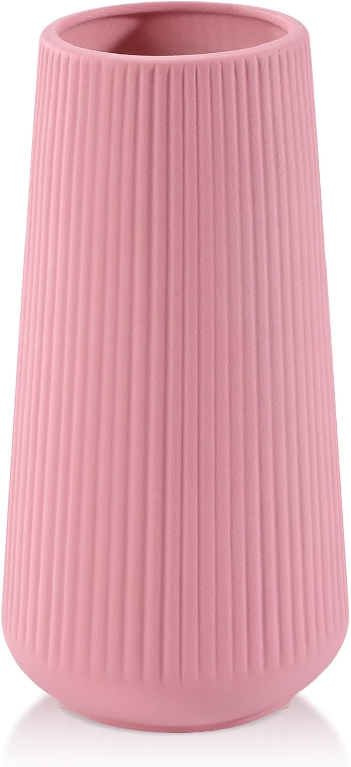 Farmhouse Beige Flower Vase — Small All Pink