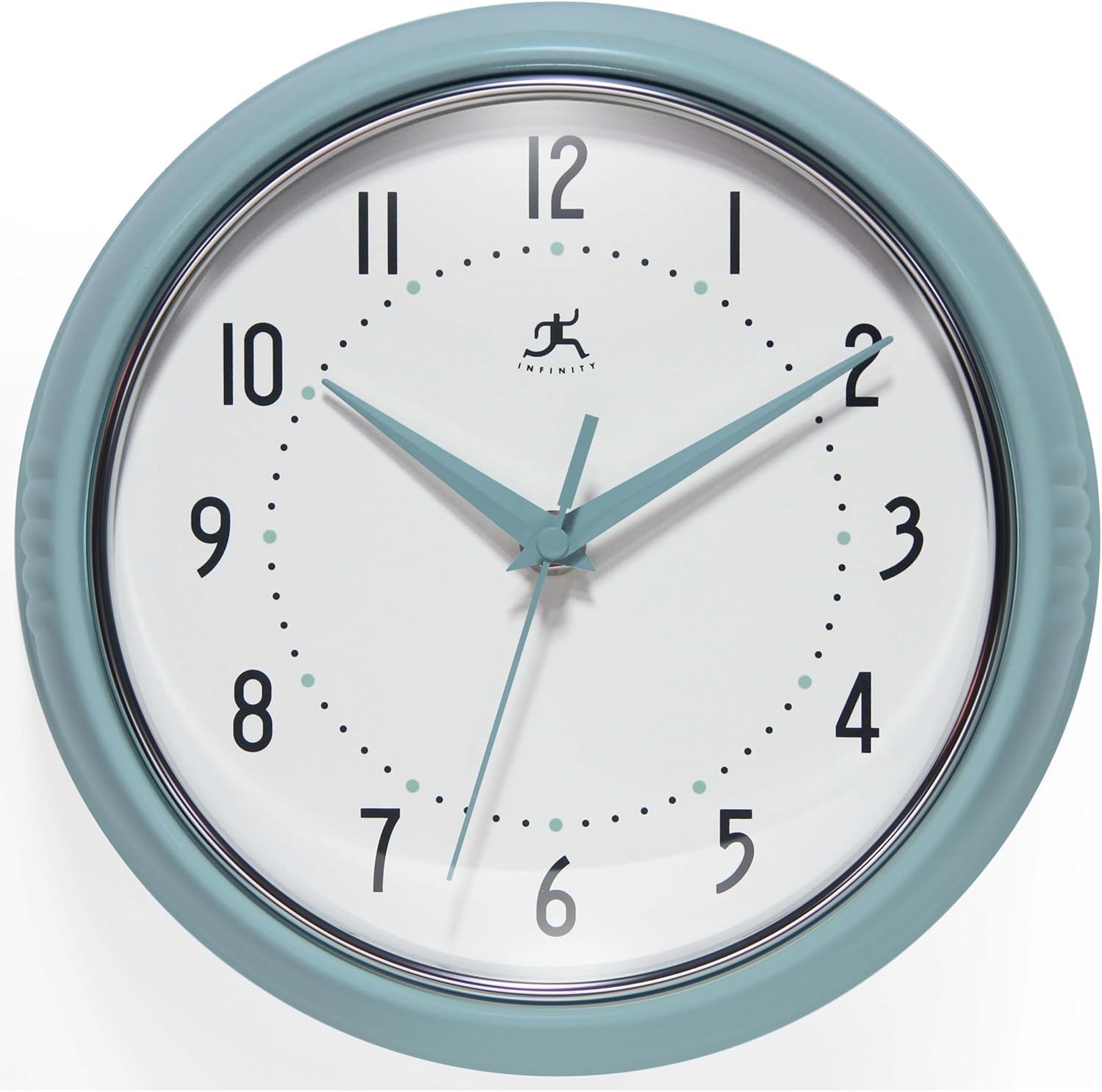 Mid-Century Black Wall Clock — 9" — 9.5 Inch