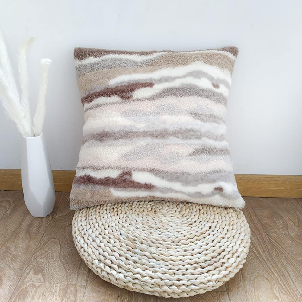 Boucle Boho Beige Throw Pillow Cover — 18" - View 5