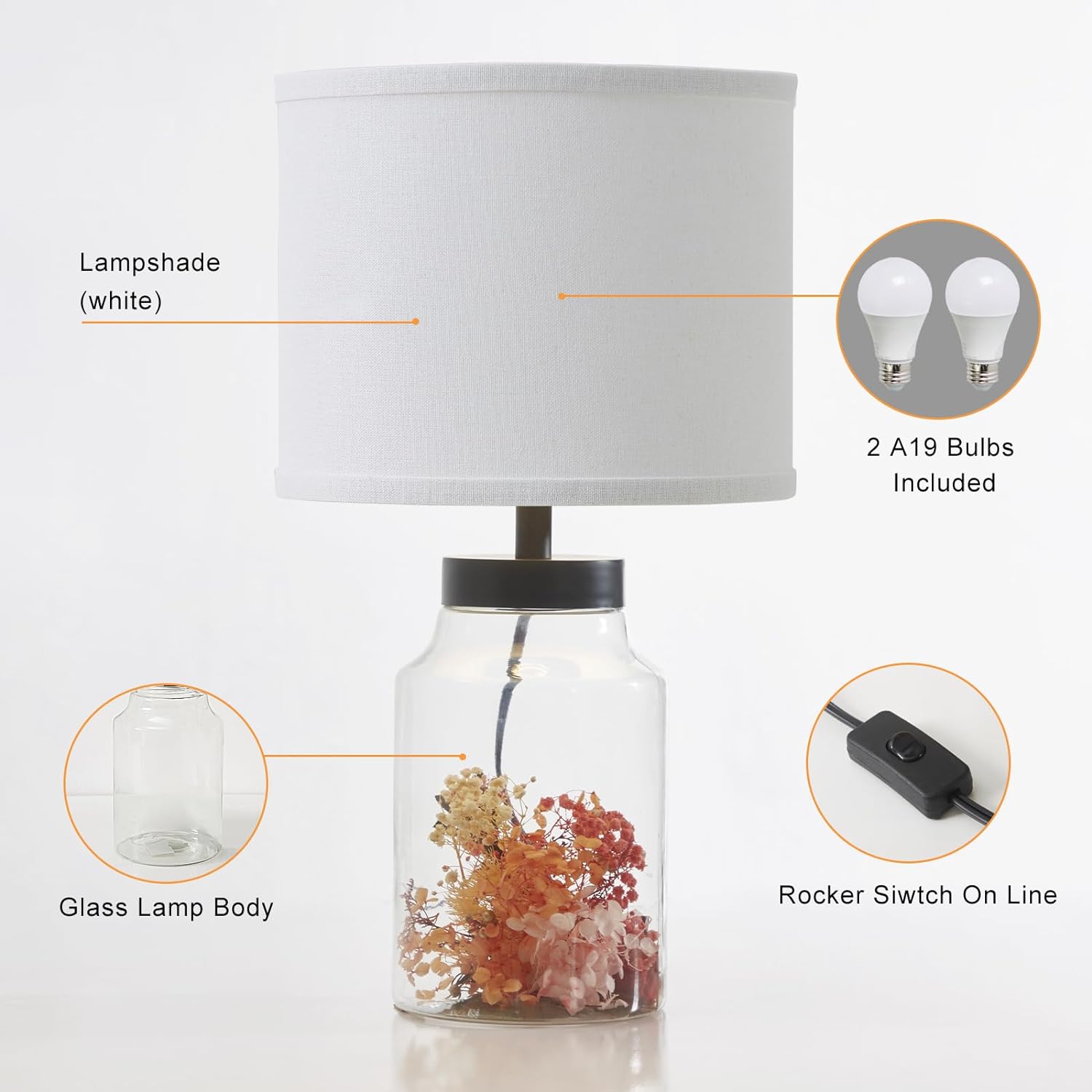 Modern Blue Bedside Lamp - View 5