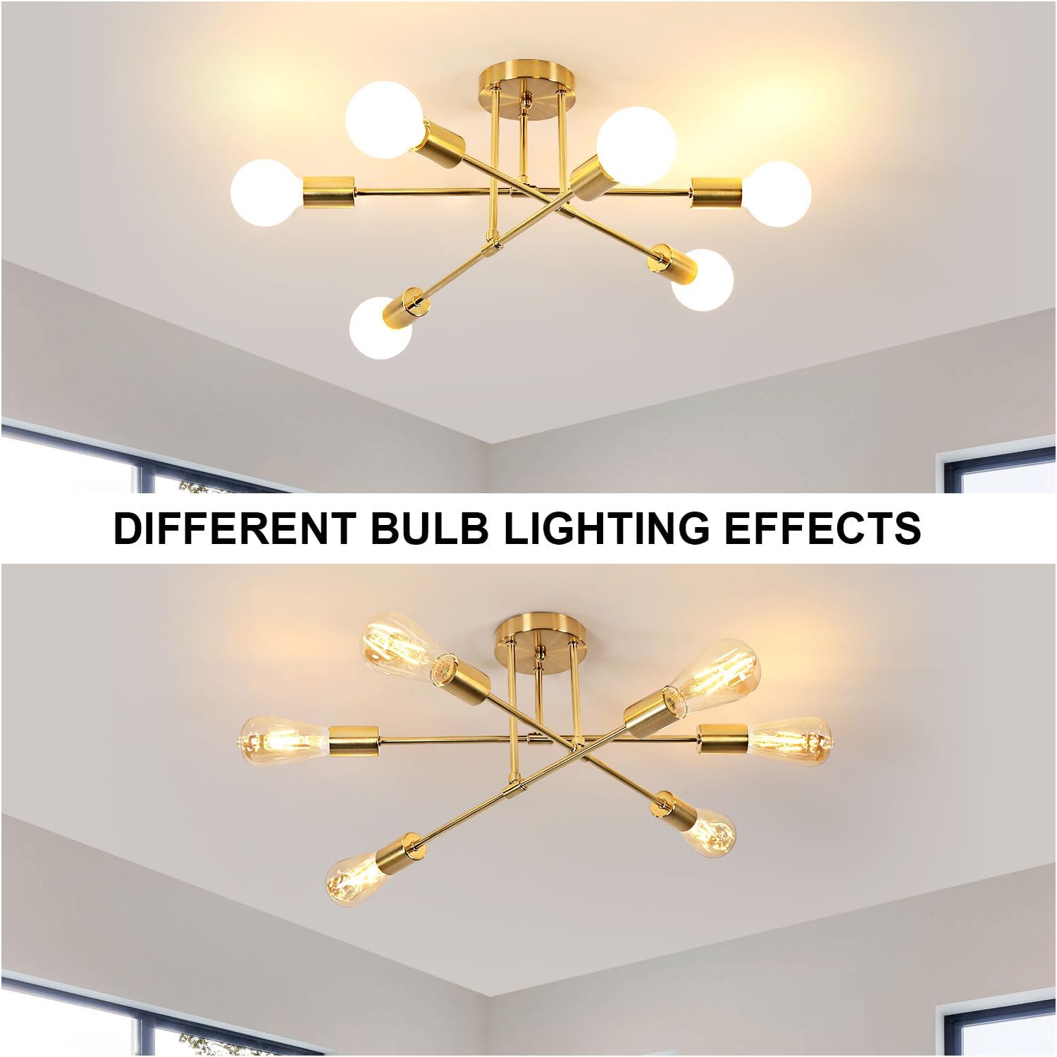Luxe Black Chandelier — 6-Light - View 6