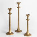 Antique Luxe Black Candle — Set of 3 — Antique Brass