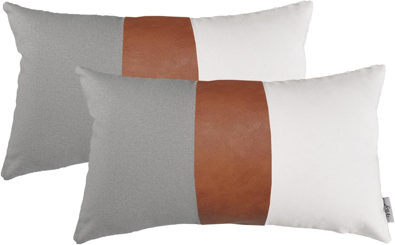 Boho Black Throw Pillow Cover — 18" — 20" x 12" (Pack of 2)