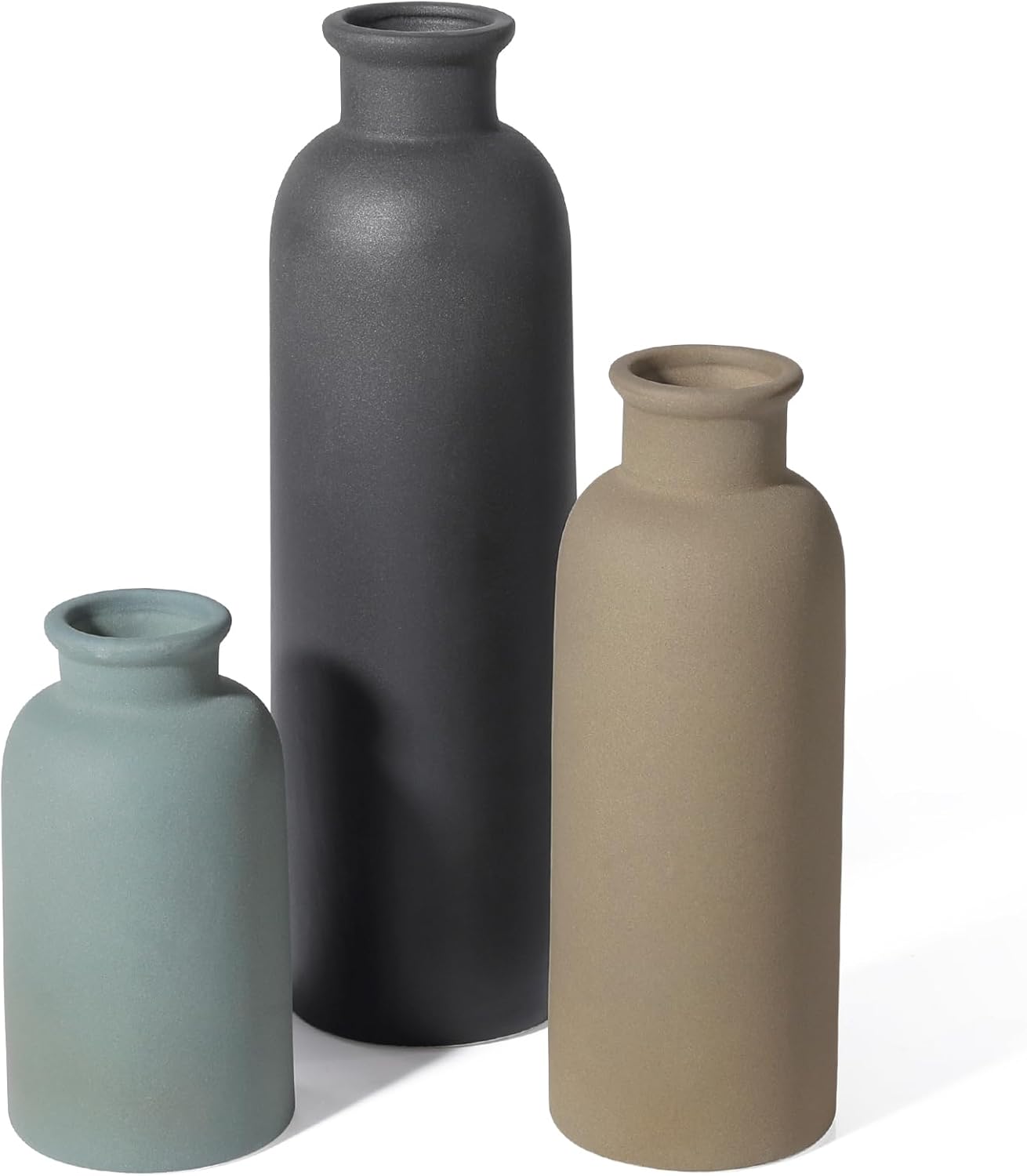 Boho Beige Flower Vase — Set of 3 — Multicolor
