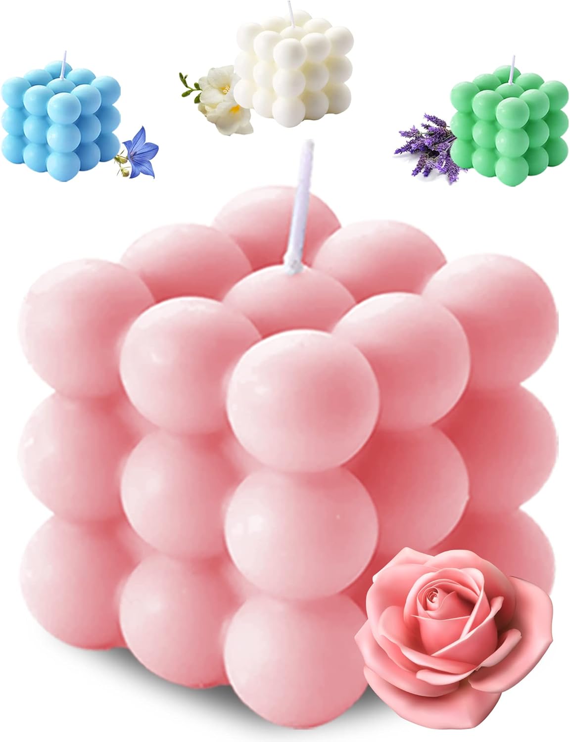 Scented Blue Candle — 2x5 — Pink