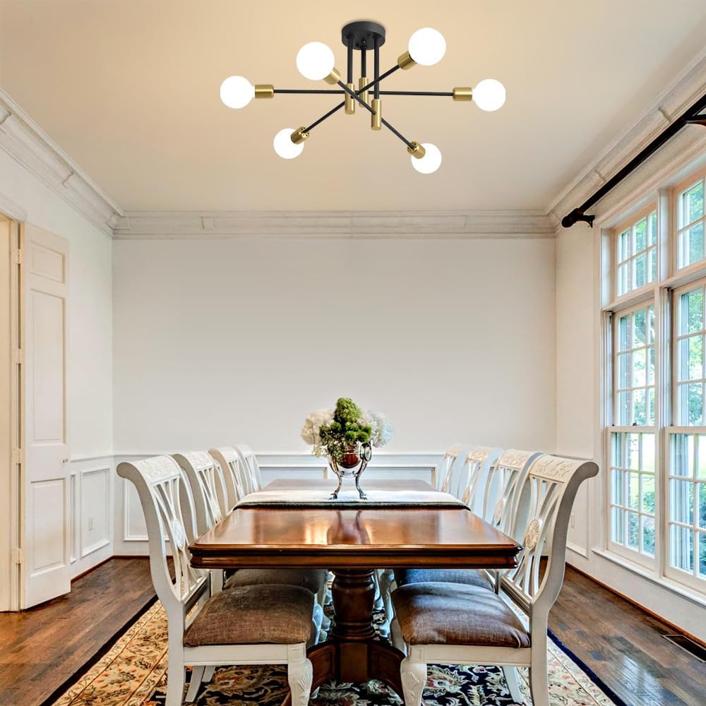 Luxe Black Chandelier — 6-Light - View 2
