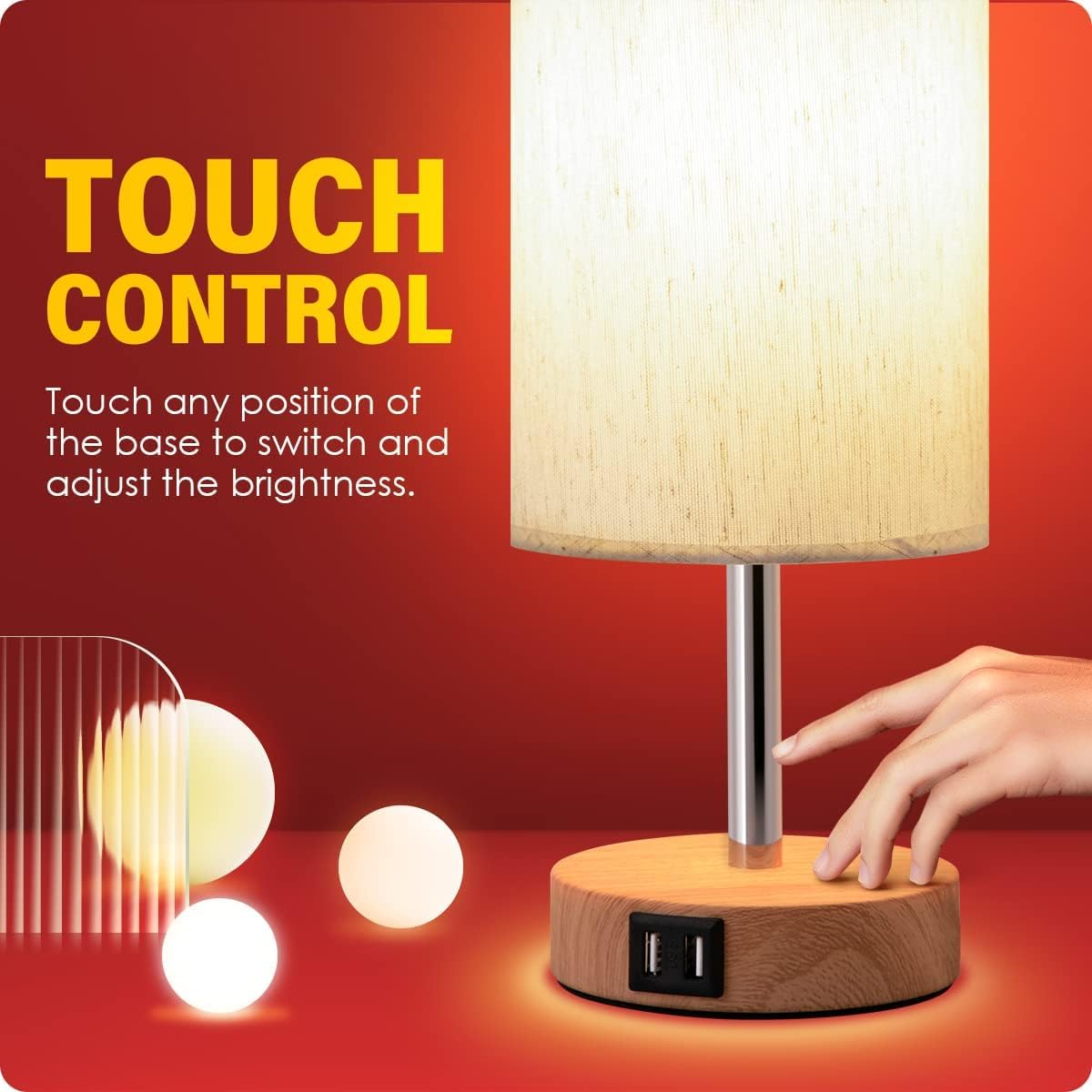 Dimmable Black Nightstand Lamp - View 5