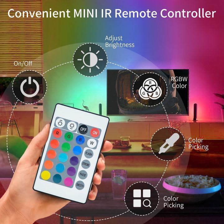 USB Metal RGB Strip Lights — 60" - View 4