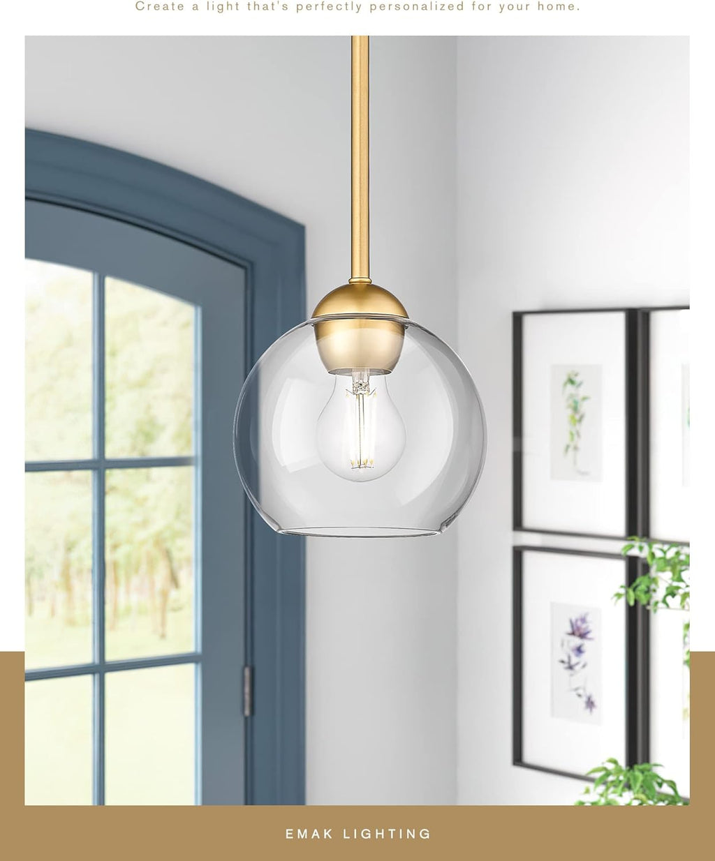 Luxe Black Pendant Light — 1-Light - View 7