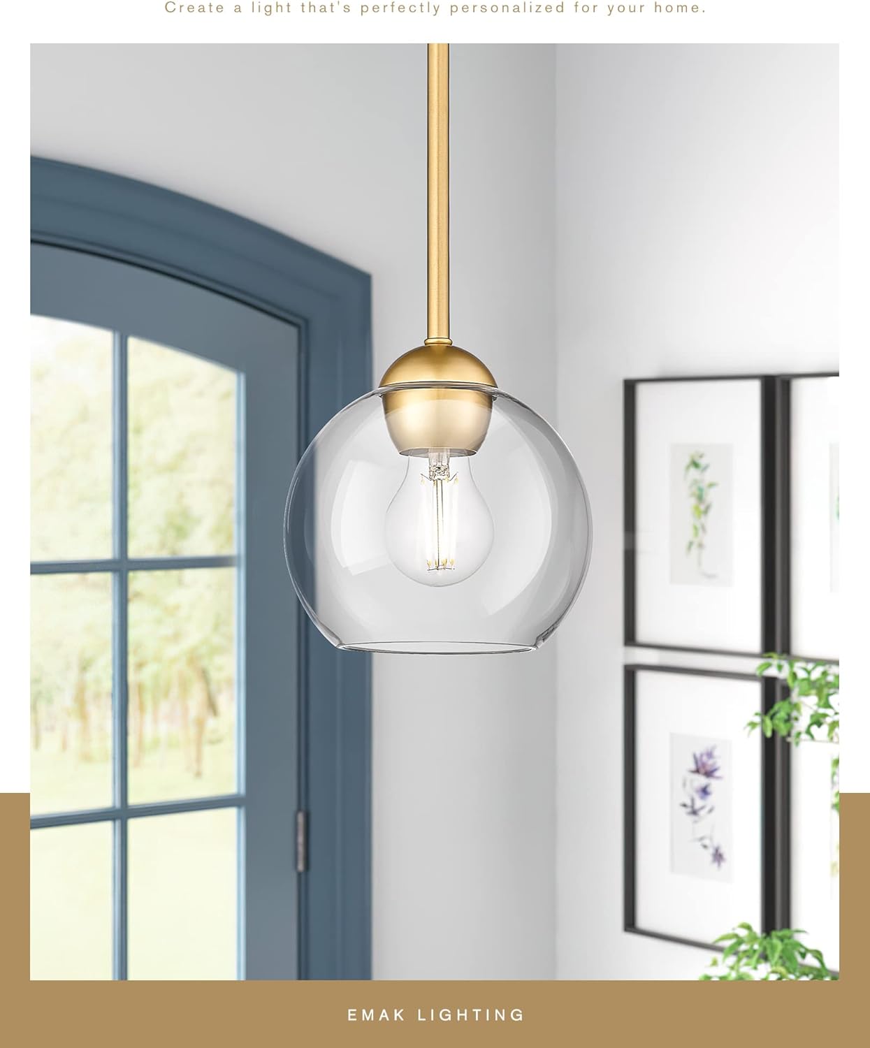 Luxe Black Pendant Light — 1-Light - View 7